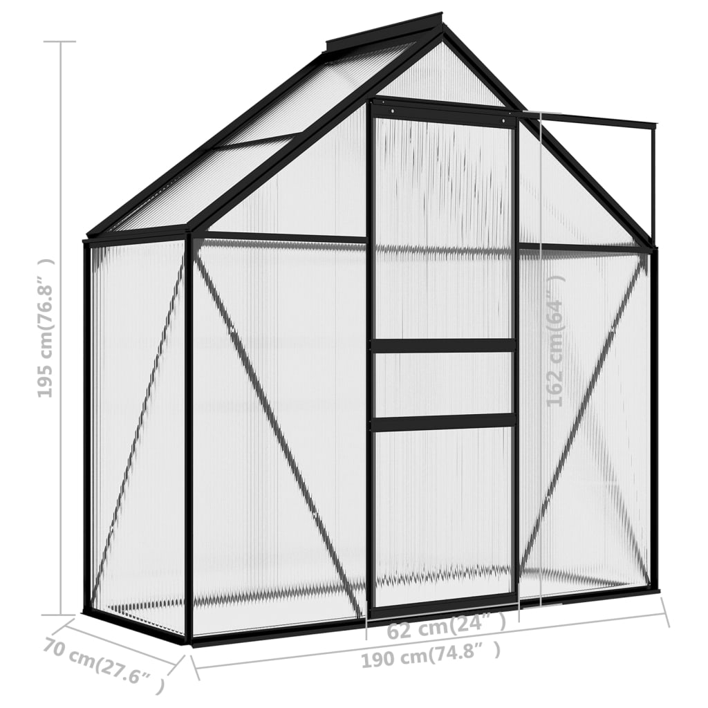 Tuinkas 5,89 m³ aluminium antracietkleurig