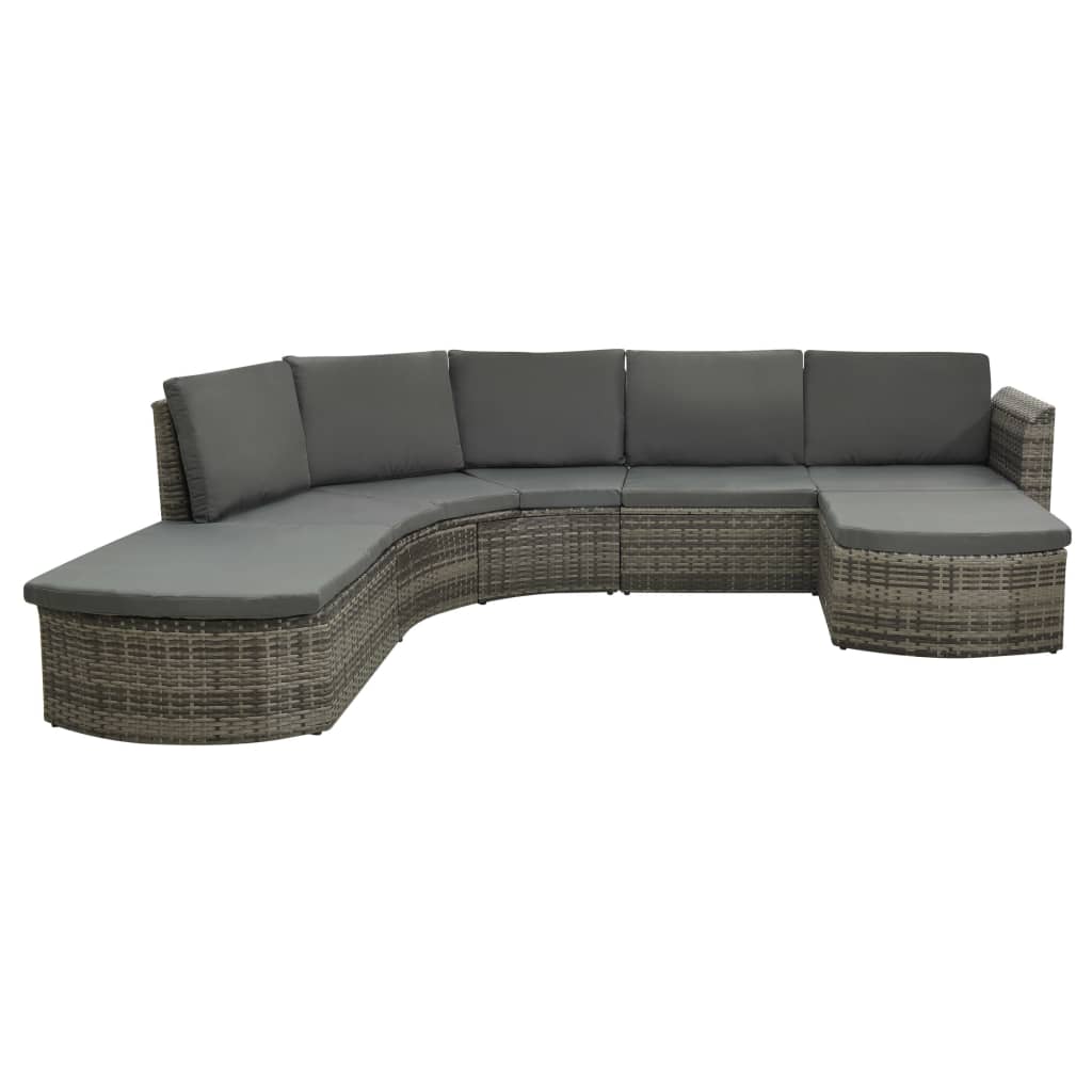 4-delige Loungeset met kussens poly rattan