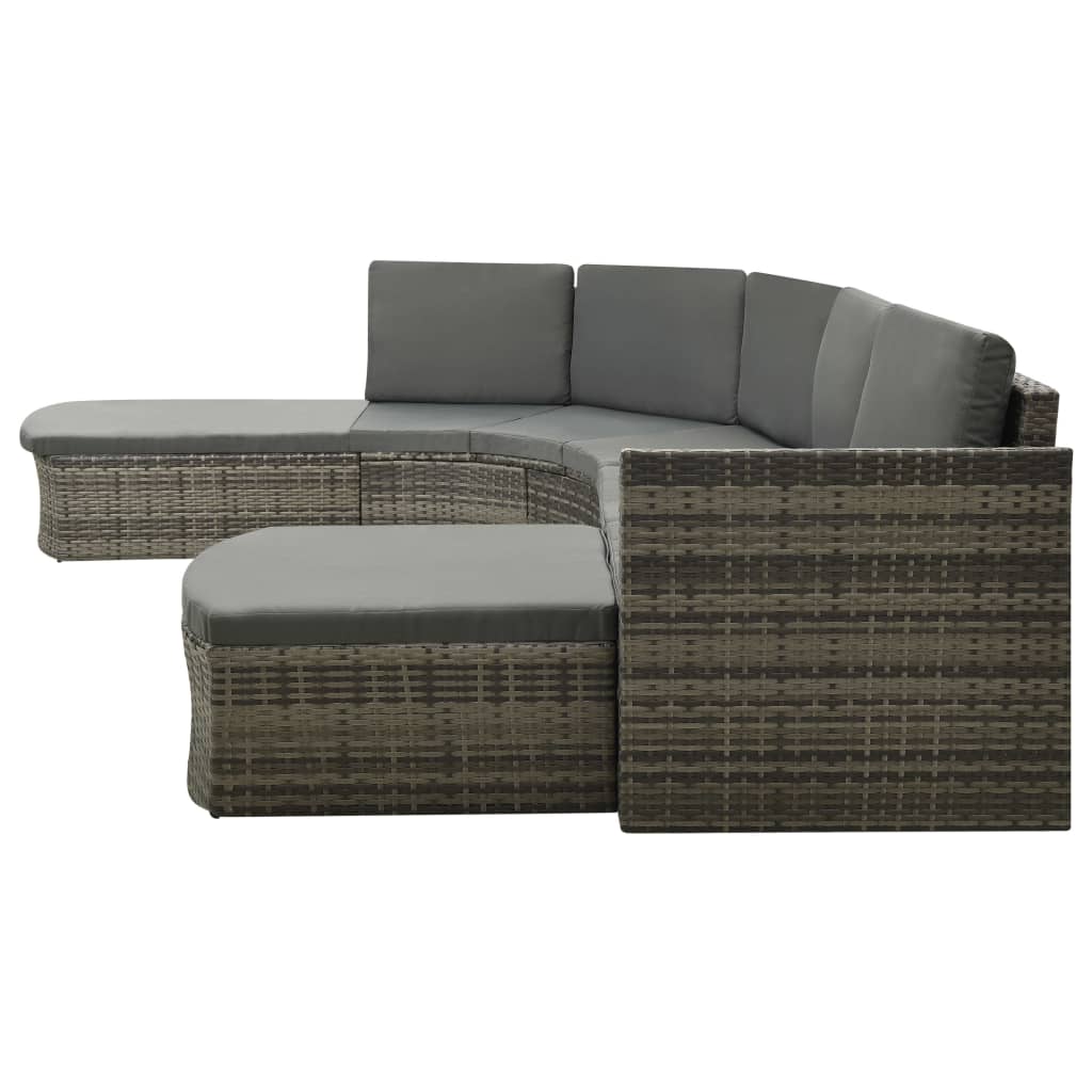 4-delige Loungeset met kussens poly rattan