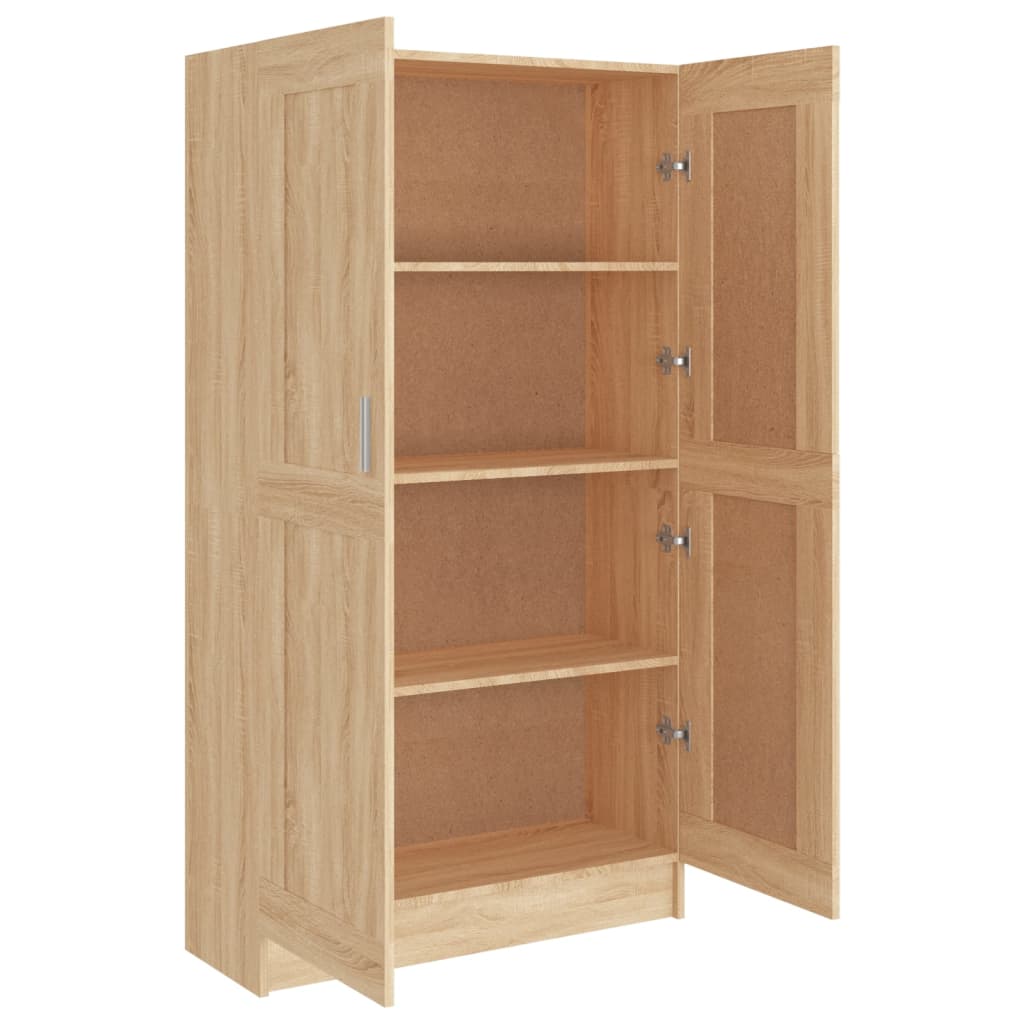 Boekenkast 82,5x30,5x80 cm bewerkt hout eikenkleurig