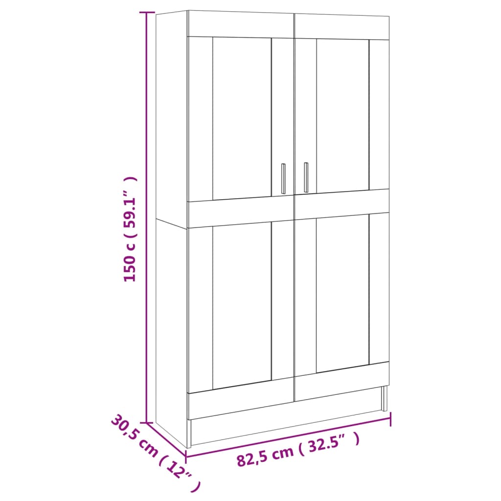 Boekenkast 82,5x30,5x80 cm bewerkt hout eikenkleurig