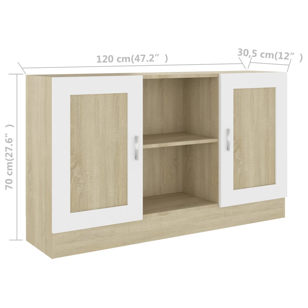 Vitrinekast 120x30,5x70 cm bewerkt hout