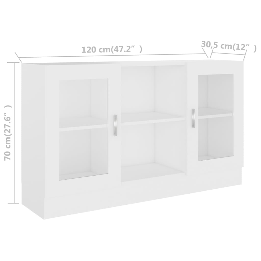 Vitrinekast 120x30,5x70 cm bewerkt hout