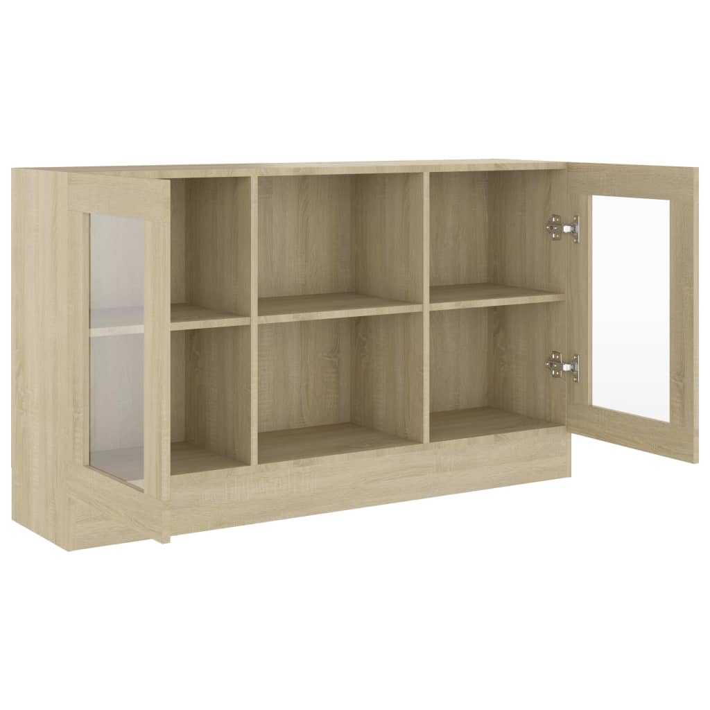 Vitrinekast 120x30,5x70 cm bewerkt hout