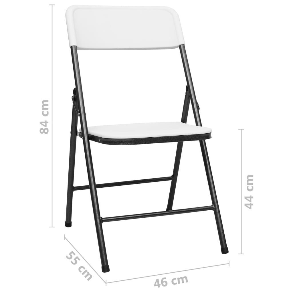 Tuinstoelen 4 st inklapbaar HDPE wit