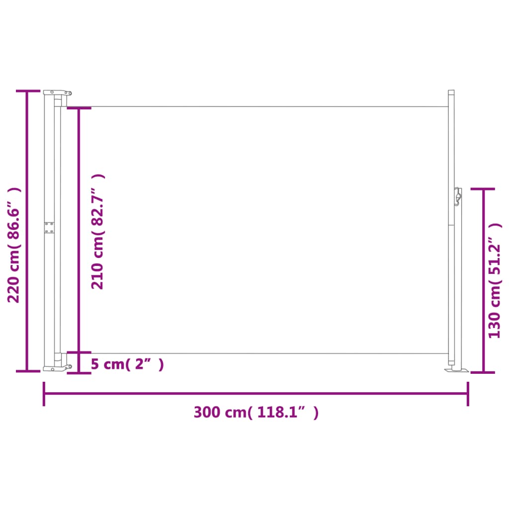 Tuinscherm uittrekbaar 200x500 cm