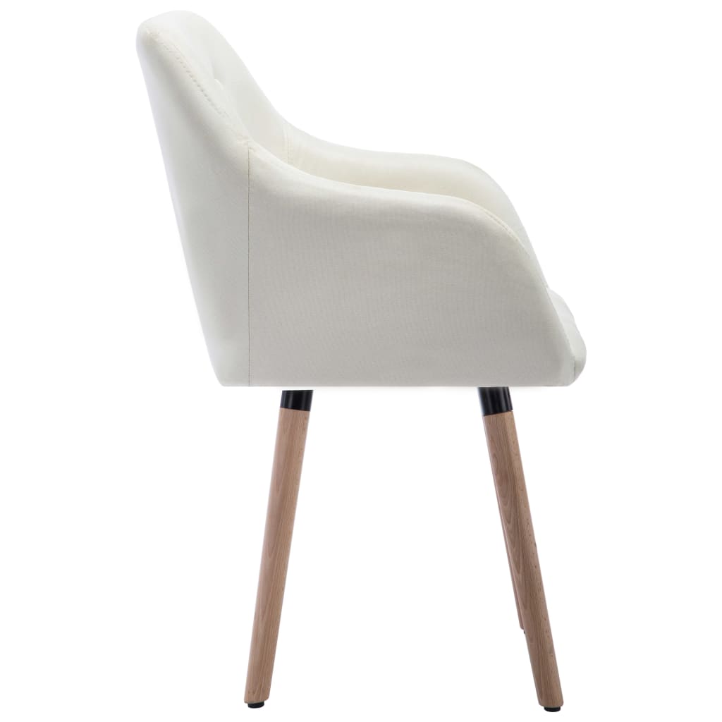 Eetkamerstoelen 2 st stof crèmekleurig