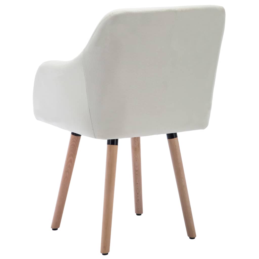 Eetkamerstoelen 2 st stof crèmekleurig