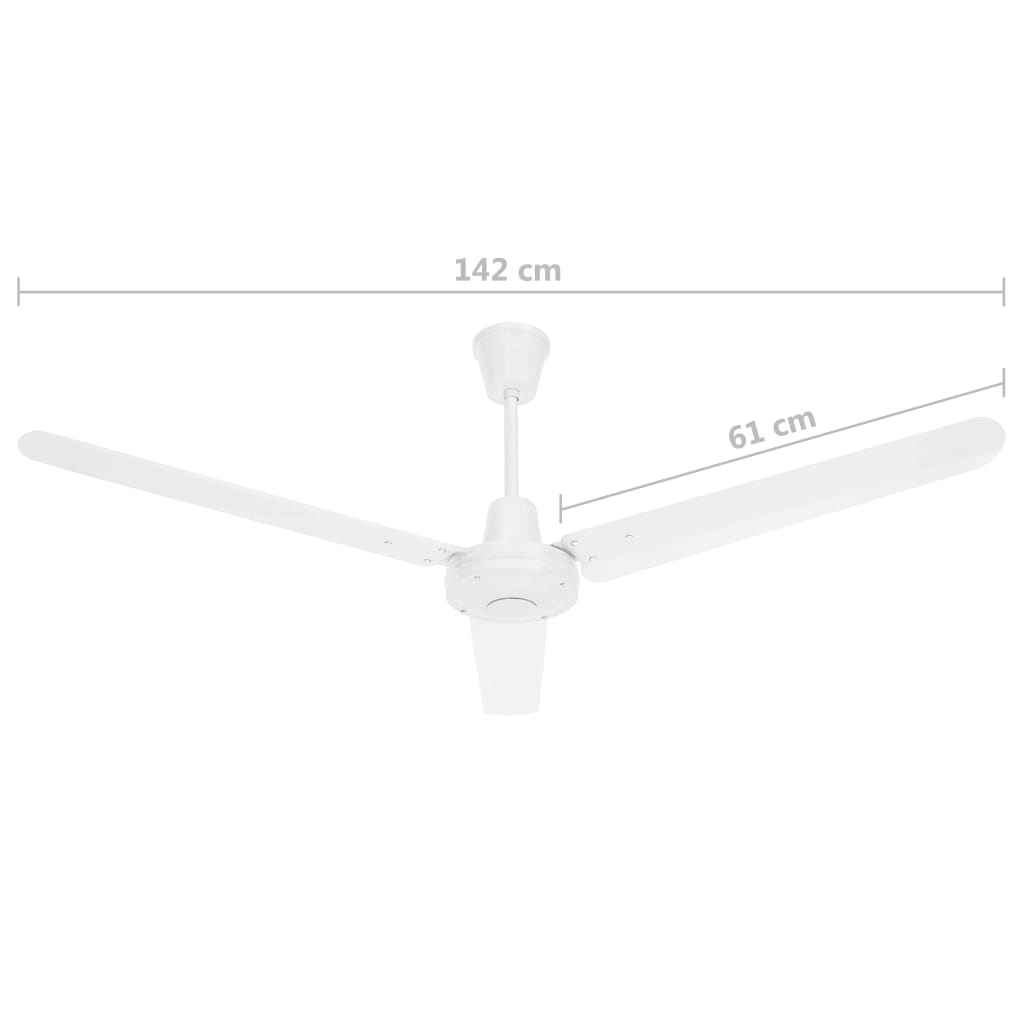 Plafondventilator 142 cm zilverkleurig