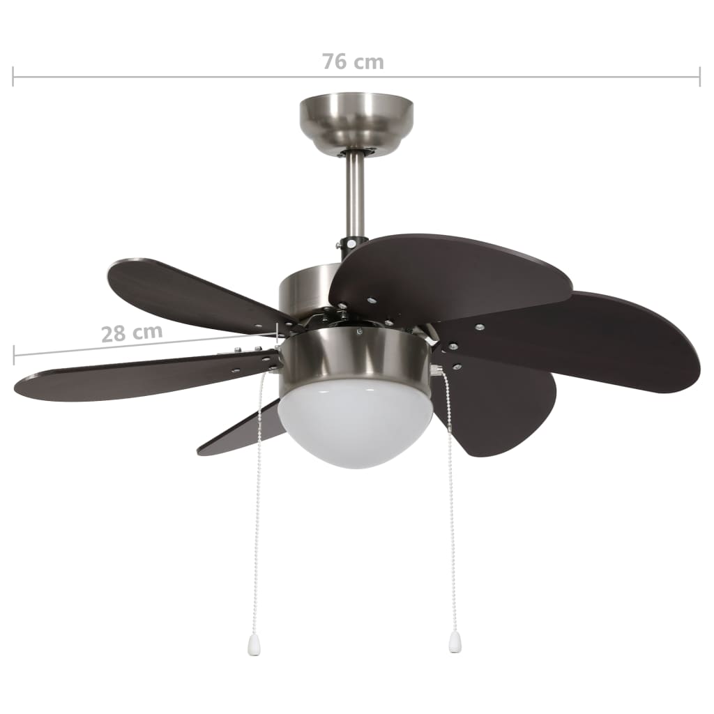 Plafondventilator met lamp 76 cm