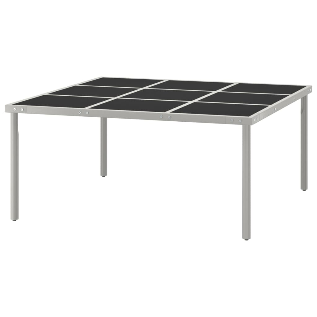 Tuintafel 170x170x74,5 cm glas en staal