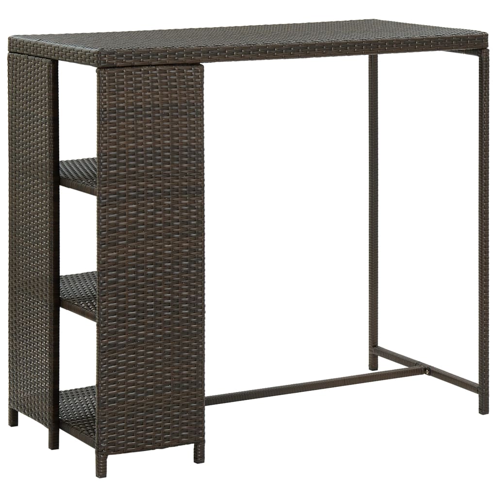 Bartafel met opbergrek 120x60x110 cm poly rattan