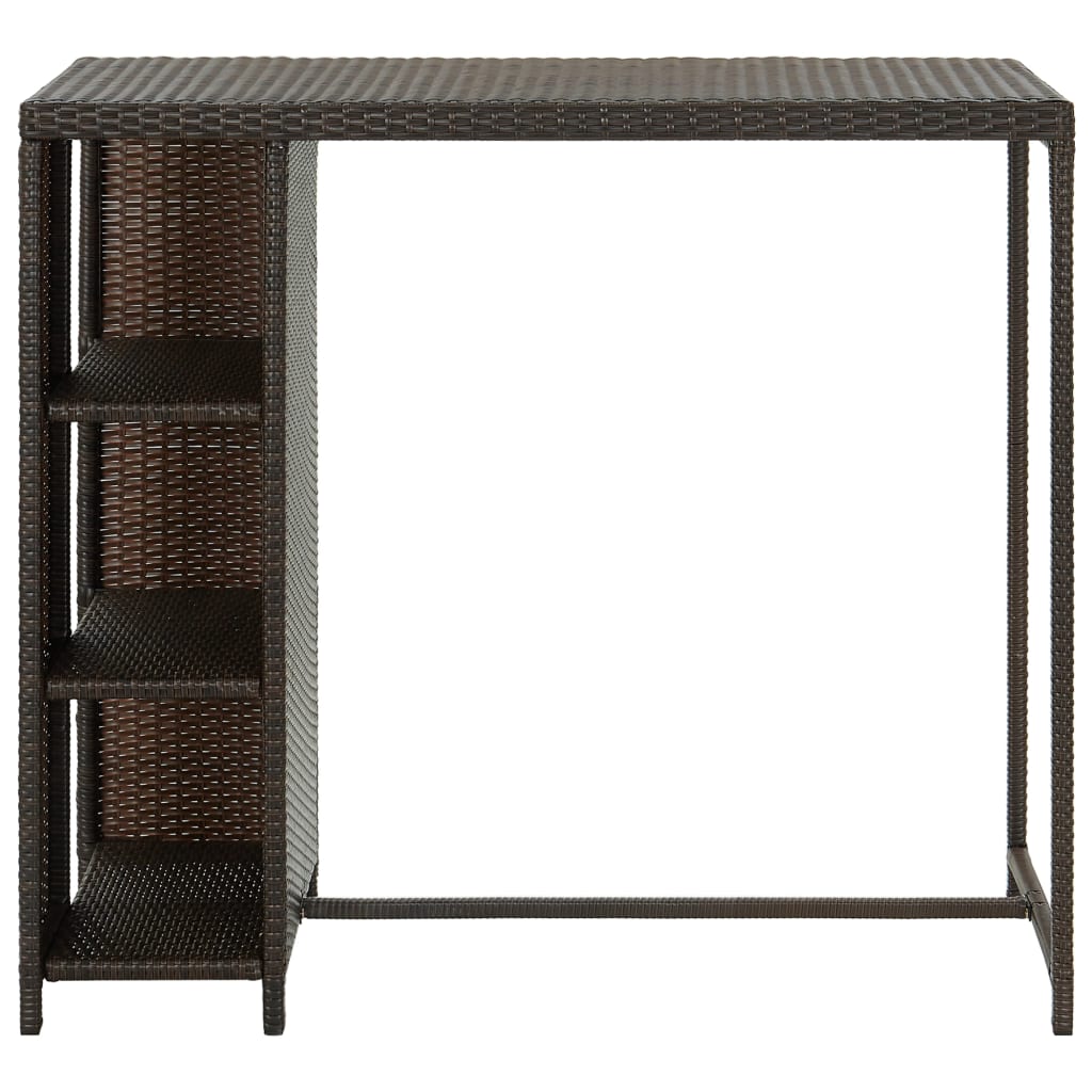 Bartafel met opbergrek 120x60x110 cm poly rattan