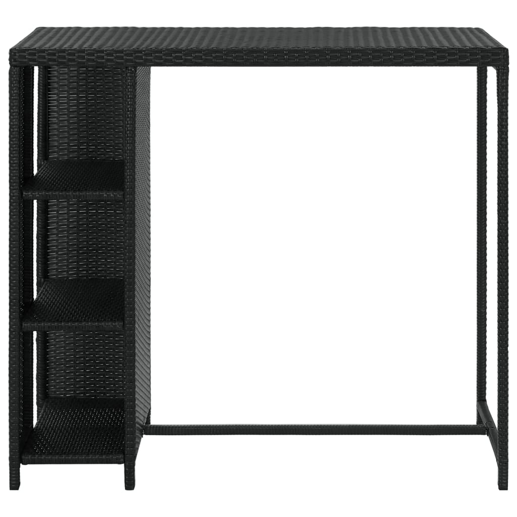 Bartafel met opbergrek 120x60x110 cm poly rattan