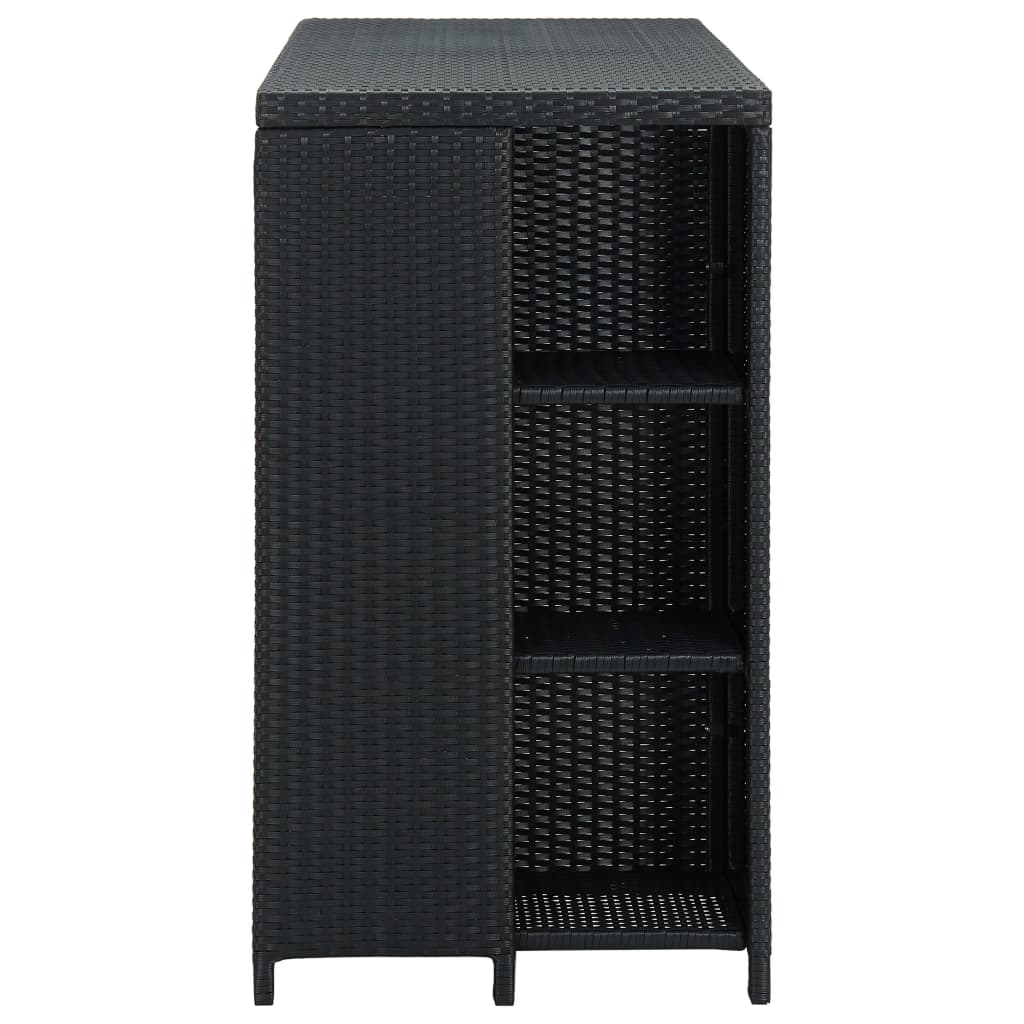 Bartafel met opbergrek 120x60x110 cm poly rattan