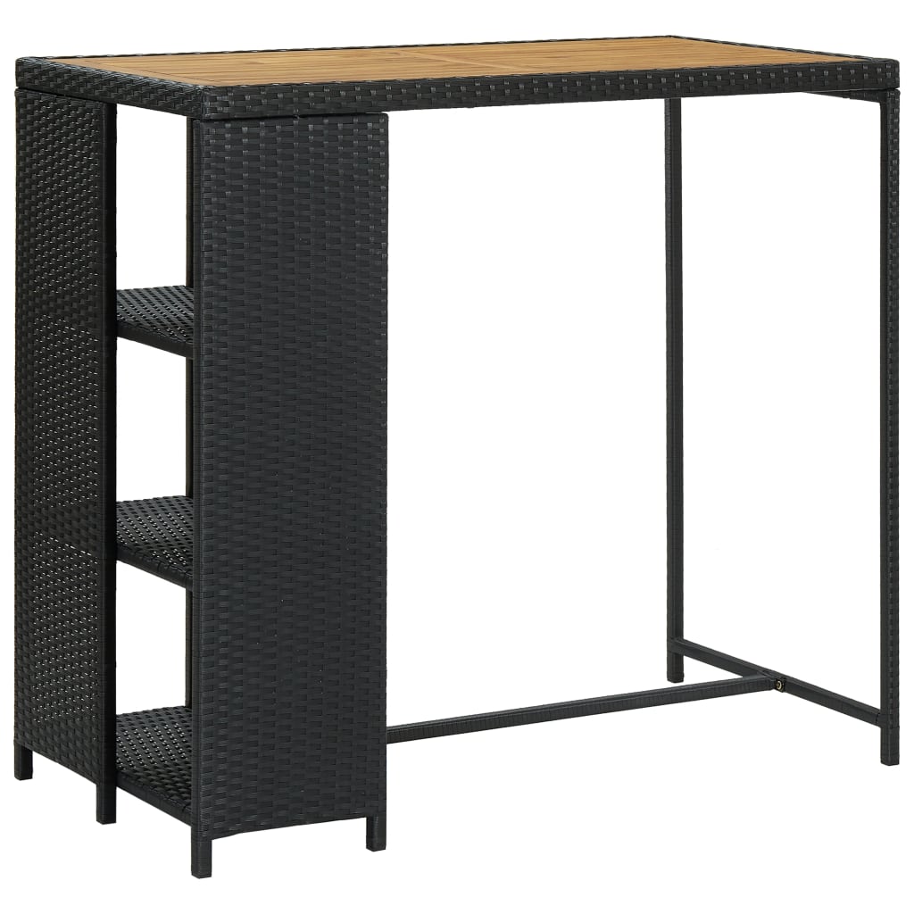 Bartafel met opbergrek 120x60x110 cm poly rattan