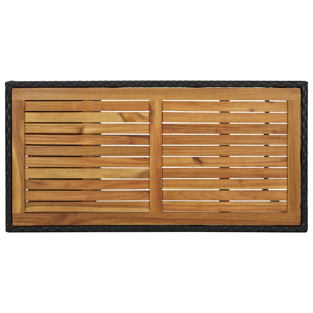 Bartafel met opbergrek 120x60x110 cm poly rattan