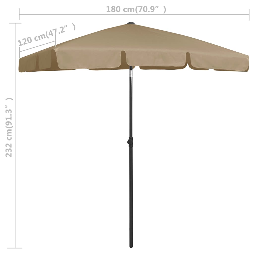 Strandparasol 200x125 cm