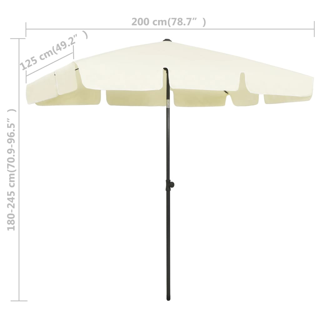 Strandparasol 200x125 cm