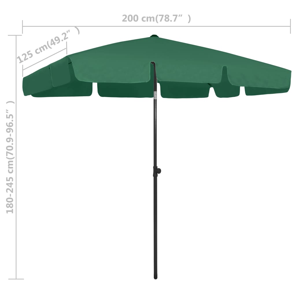 Strandparasol 200x125 cm