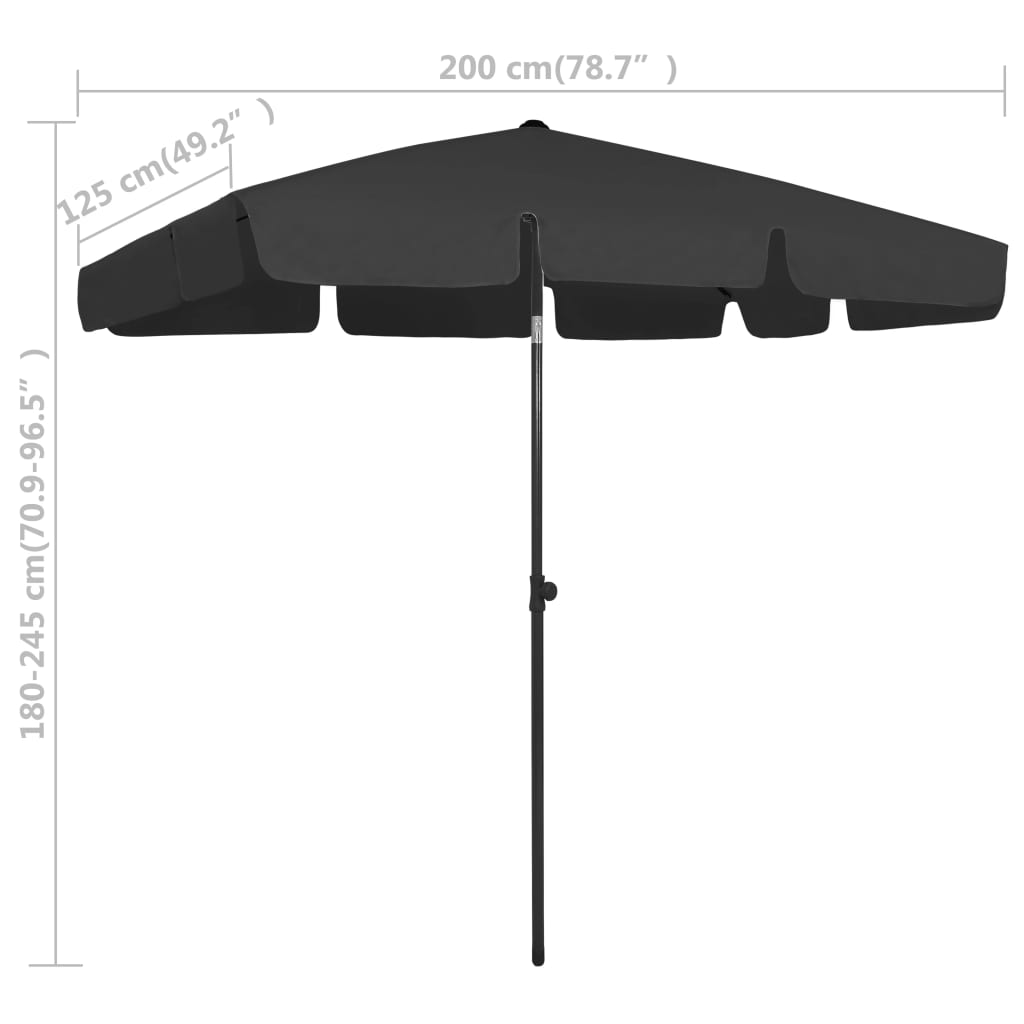 Strandparasol 200x125 cm