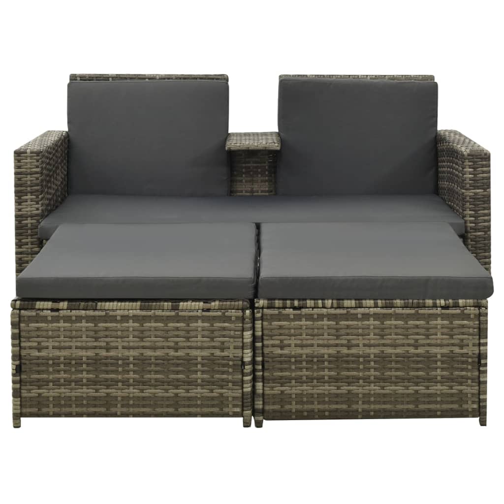 3-delige Loungeset met kussens poly rattan