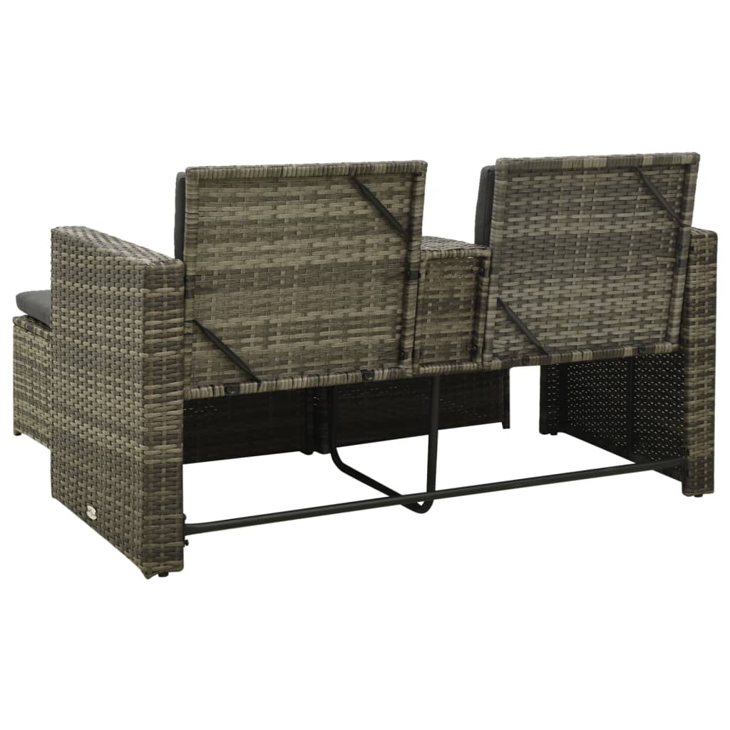 3-delige Loungeset met kussens poly rattan