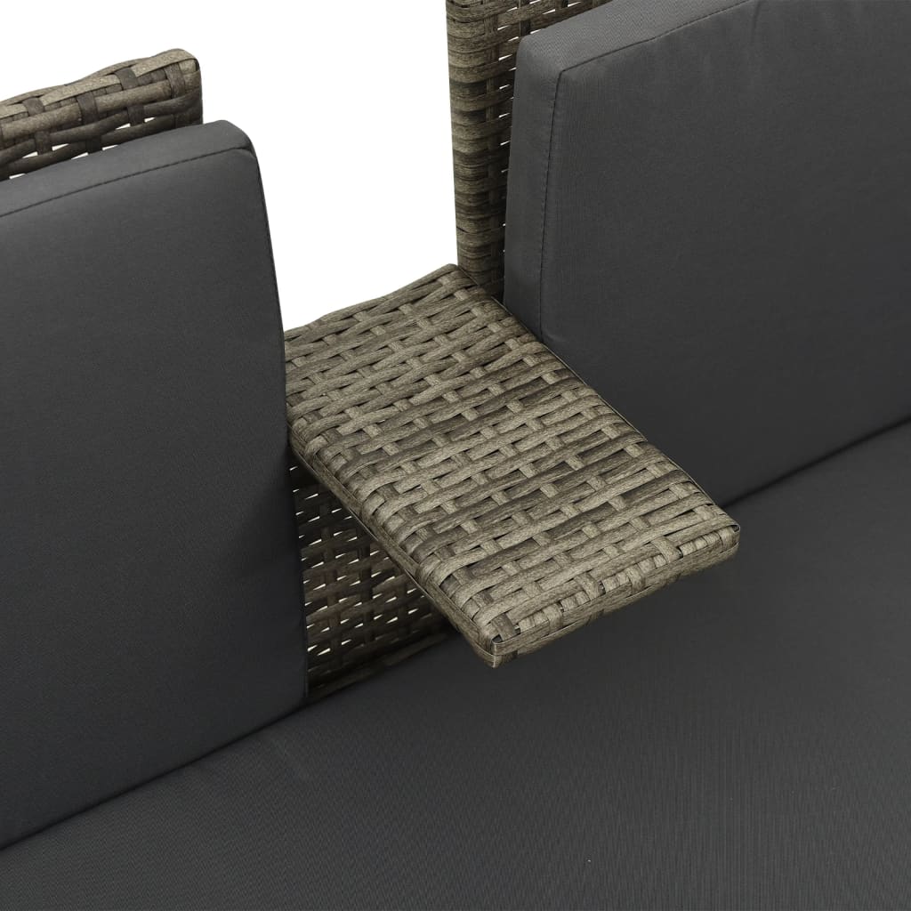 3-delige Loungeset met kussens poly rattan