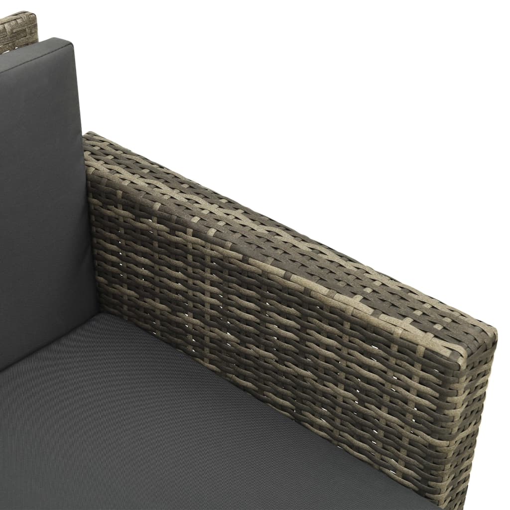 3-delige Loungeset met kussens poly rattan