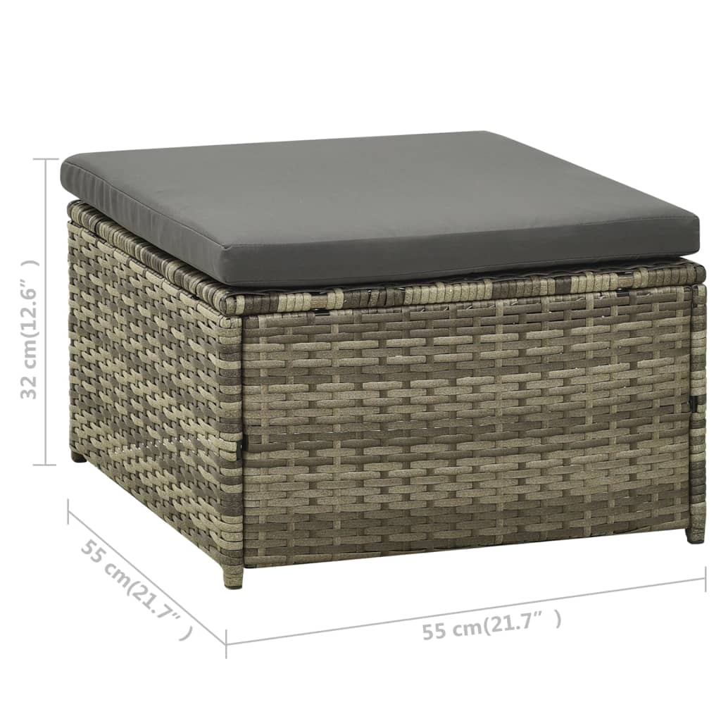 3-delige Loungeset met kussens poly rattan