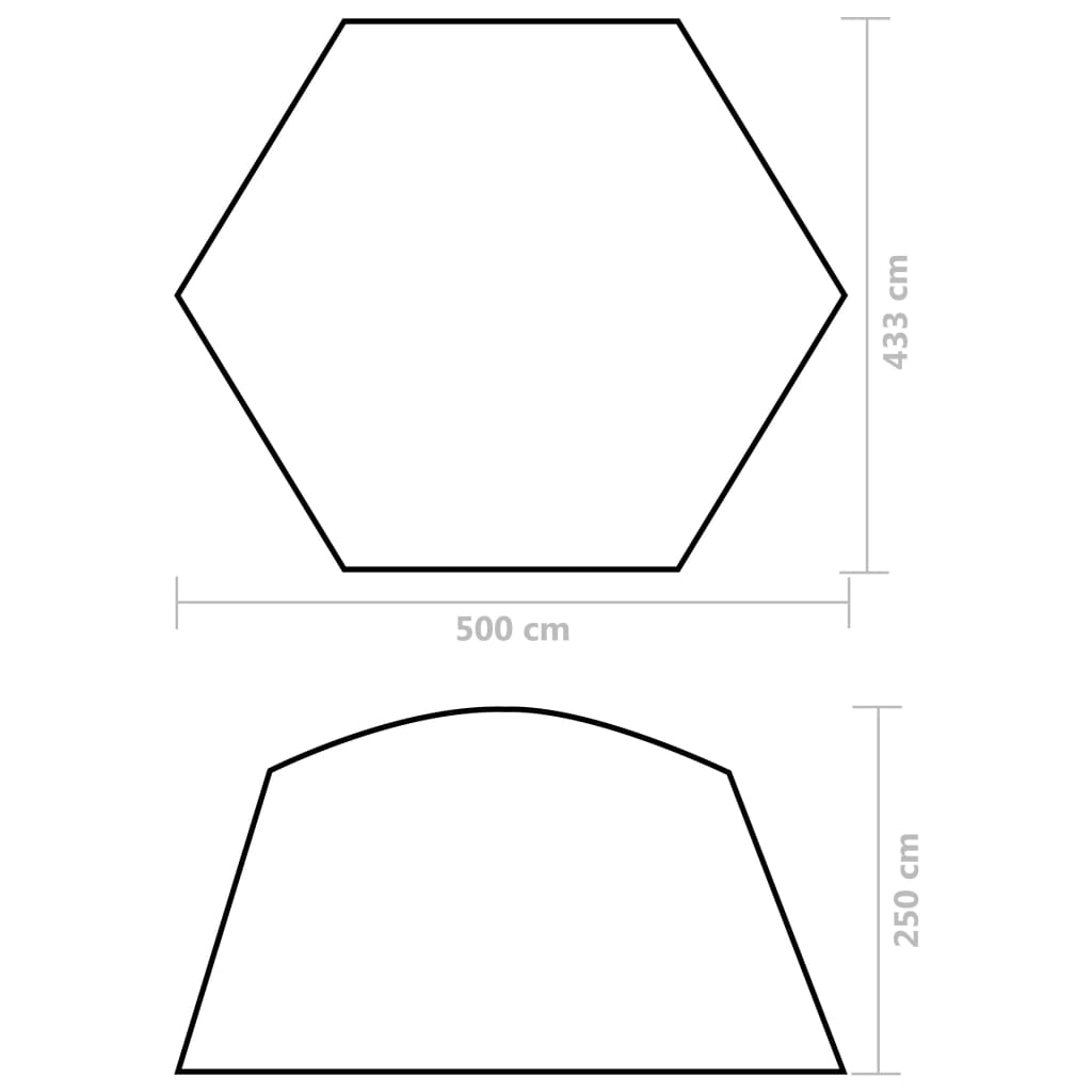 Zwembadtent 590x520x250 cm stof