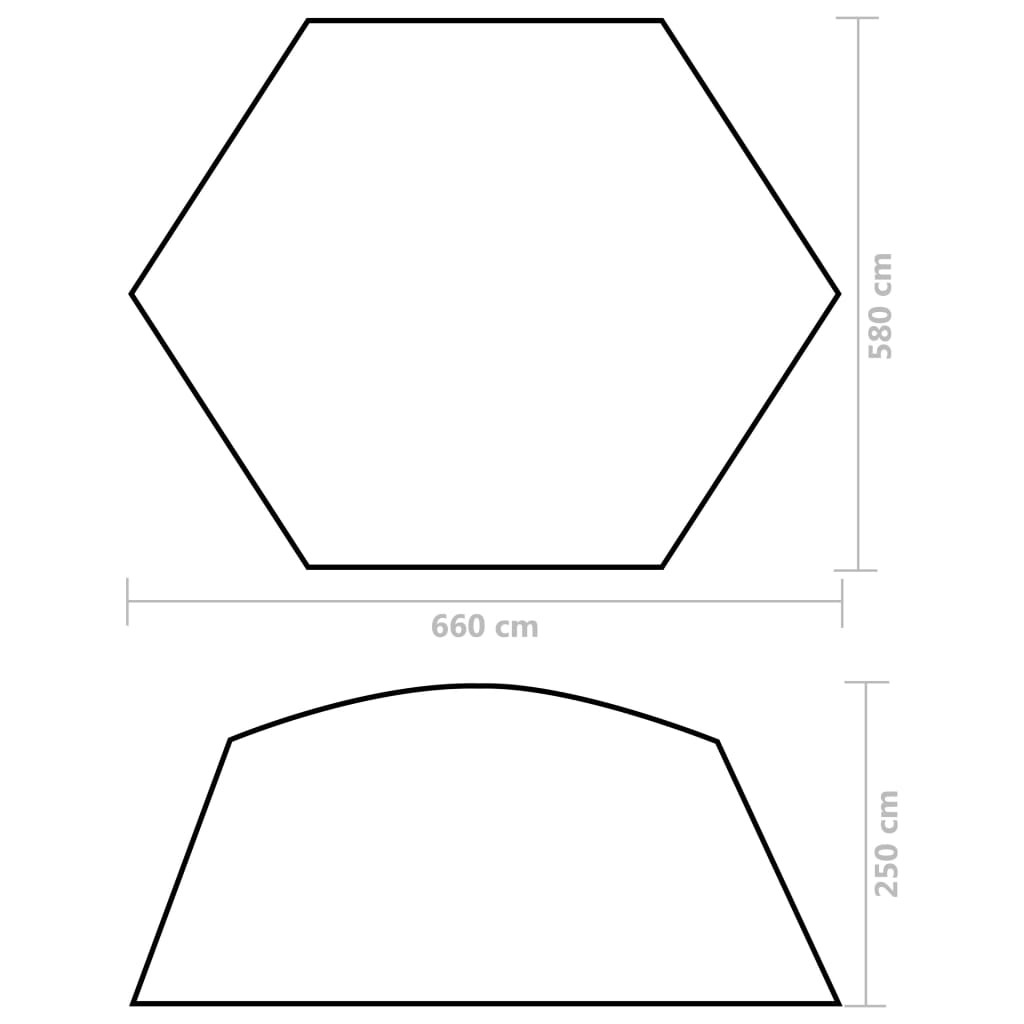 Zwembadtent 590x520x250 cm stof