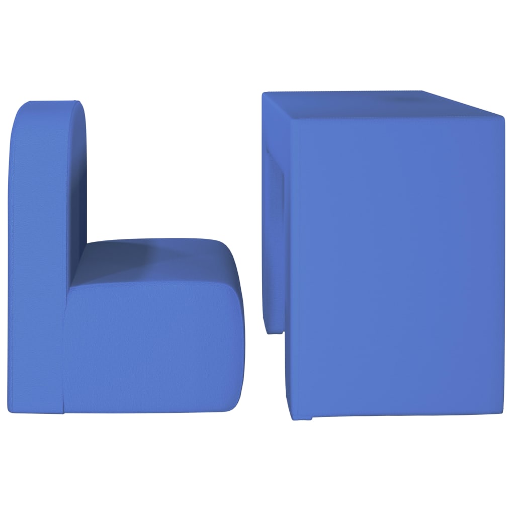 Kinderbank 2-in-1 kunstleer blauw