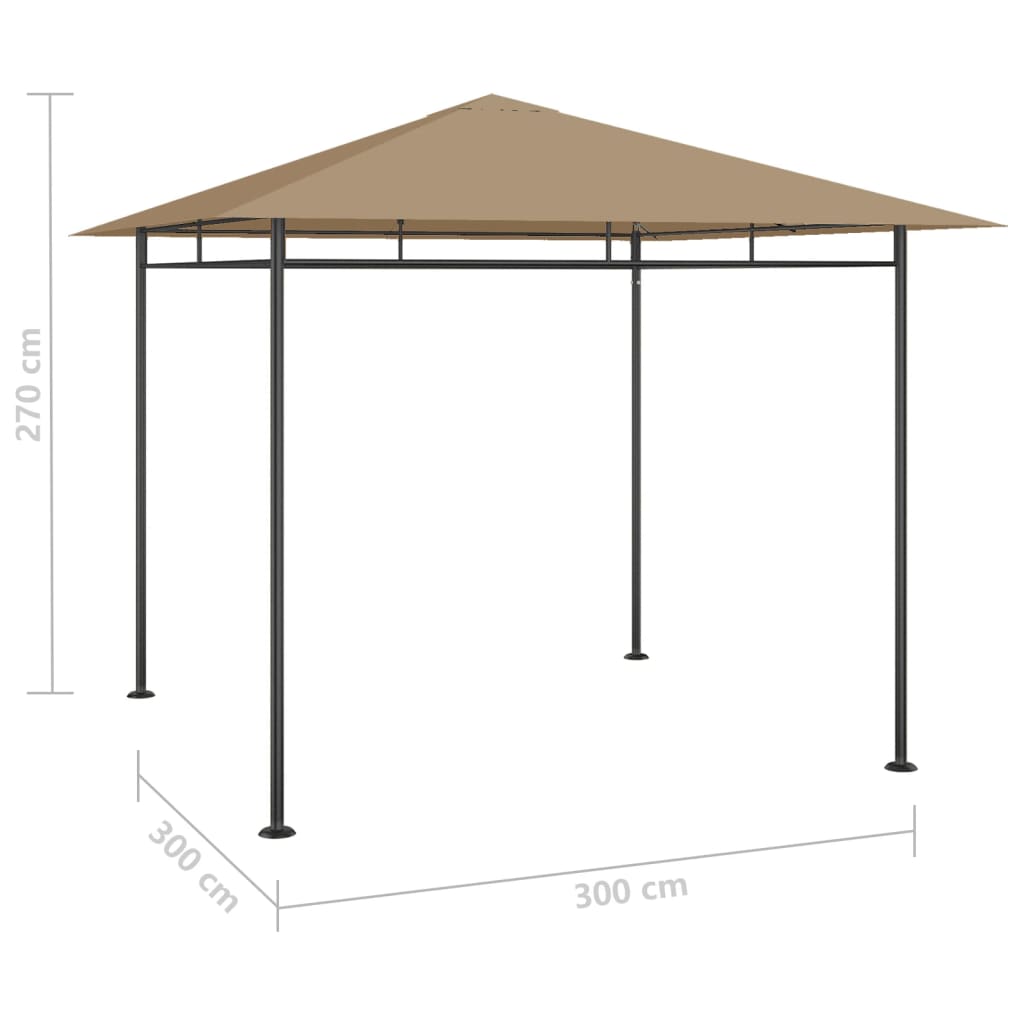 Prieel 180 g/m² 3x3x2,7 m antracietkleurig