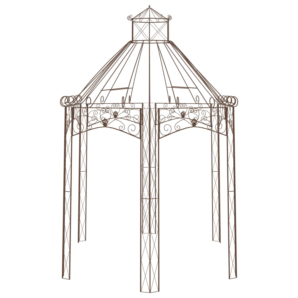 Tuinpaviljoen 400x258x378 cm ijzer antiekbruin