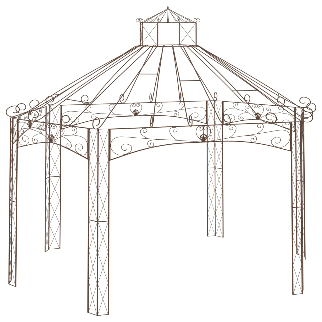 Tuinpaviljoen 558x350x408 cm ijzer antiekbruin