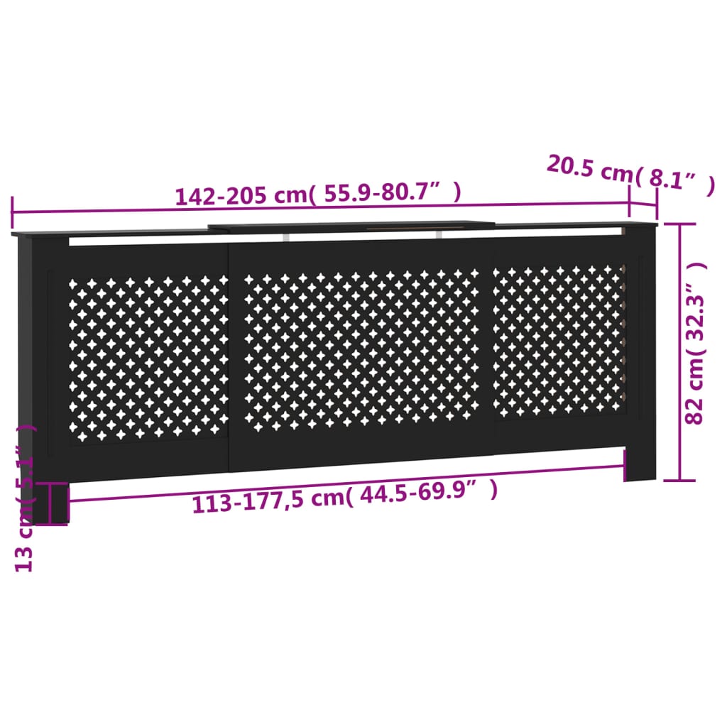 Radiatorombouw 78 cm MDF