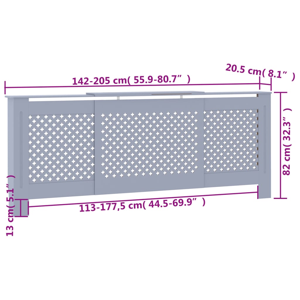 Radiatorombouw 78 cm MDF