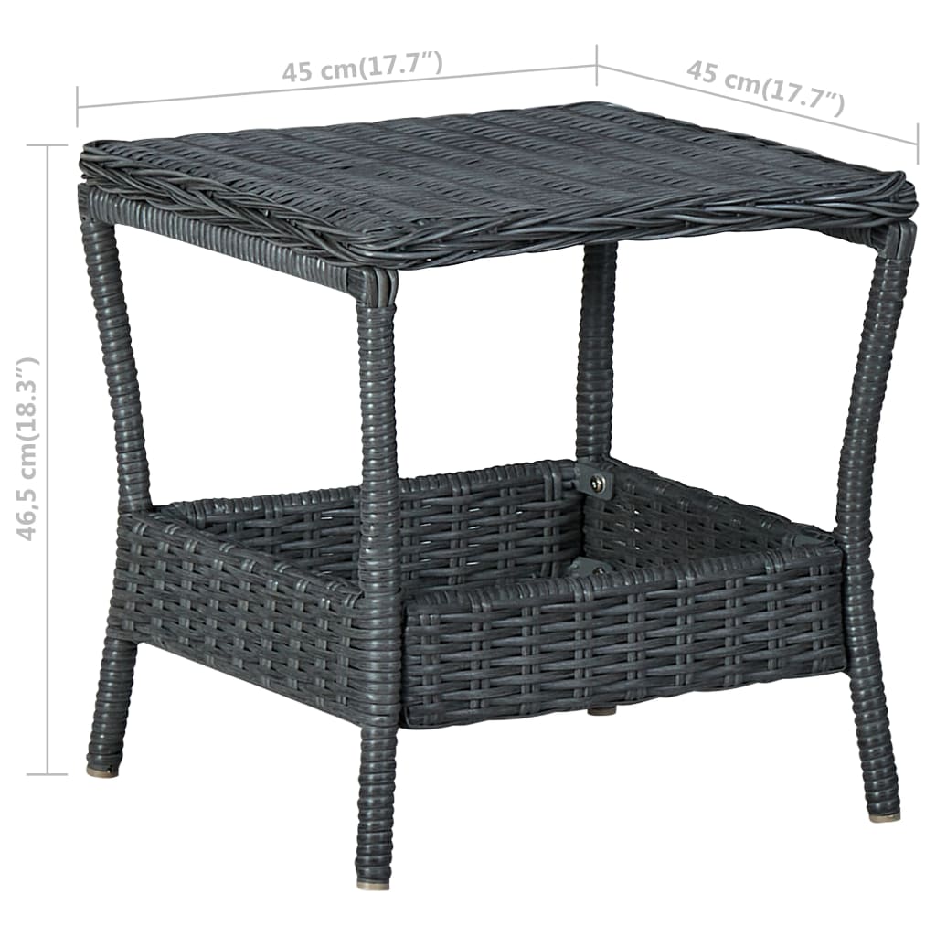 Tuintafel 45x45x46,5 cm poly rattan