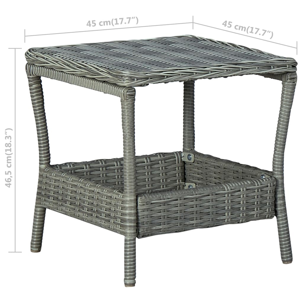 Tuintafel 45x45x46,5 cm poly rattan