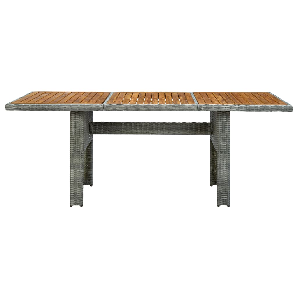 Tuintafel poly rattan massief acaciahout