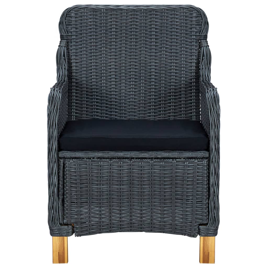 Tuinstoelen 2 st met kussens poly rattan