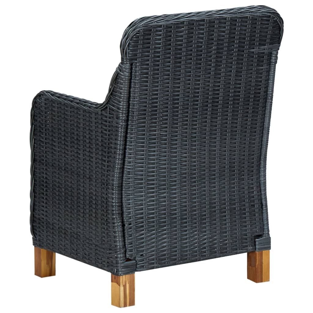 Tuinstoelen 2 st met kussens poly rattan