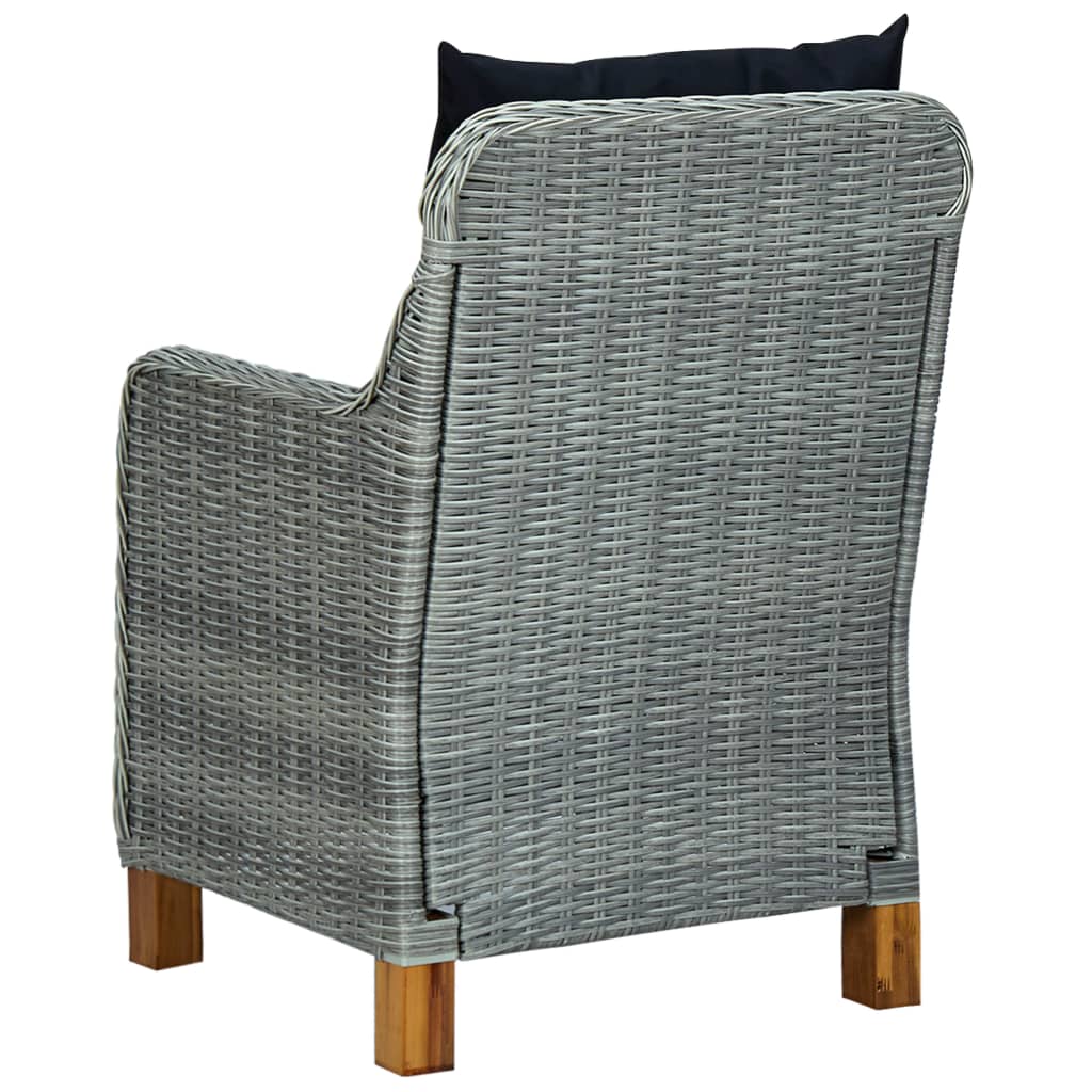 Tuinstoelen 2 st met kussens poly rattan