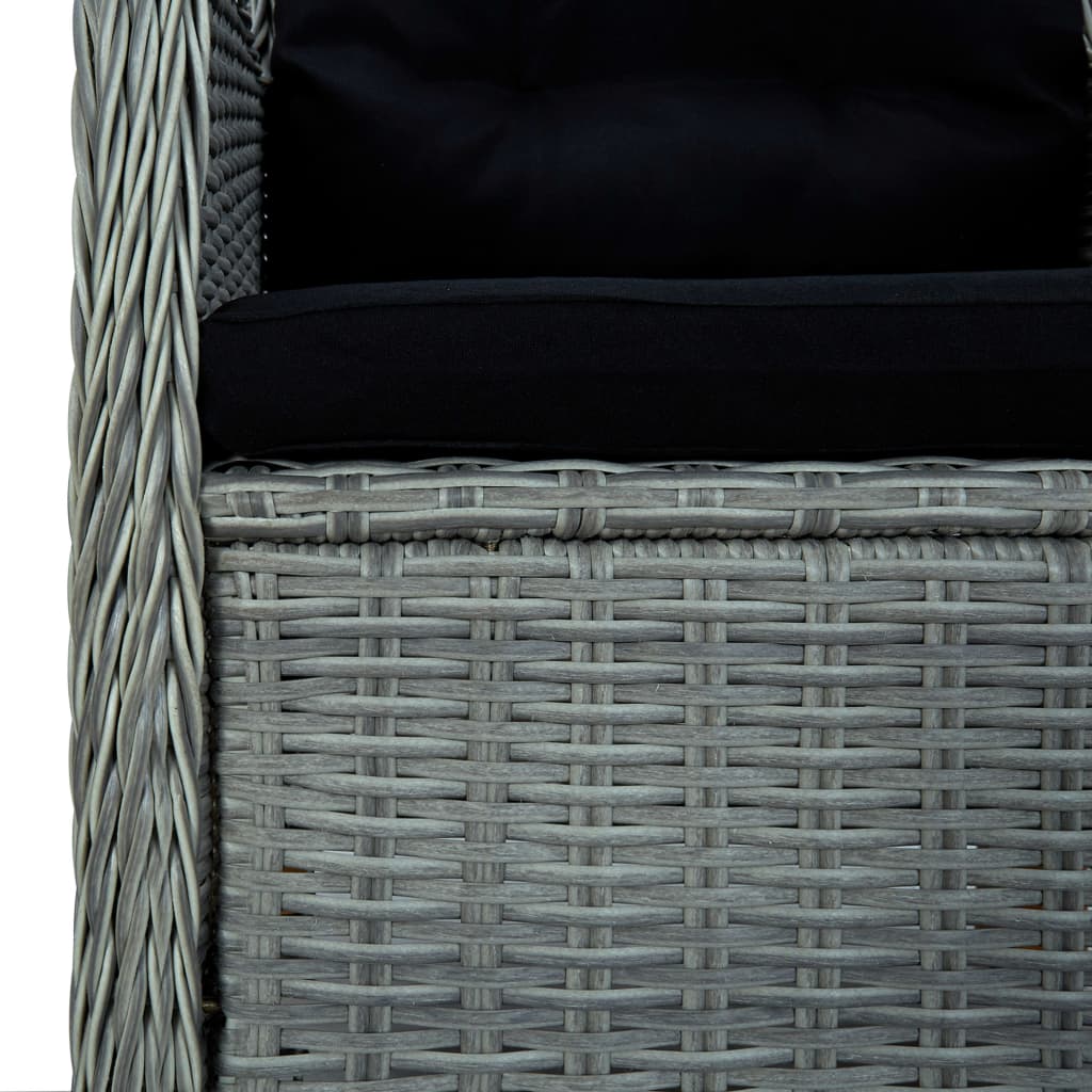 Tuinstoelen 2 st met kussens poly rattan