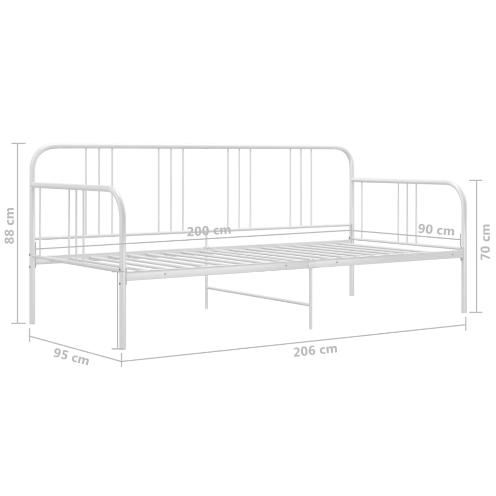 Slaapbankframe metaal 90x200 cm