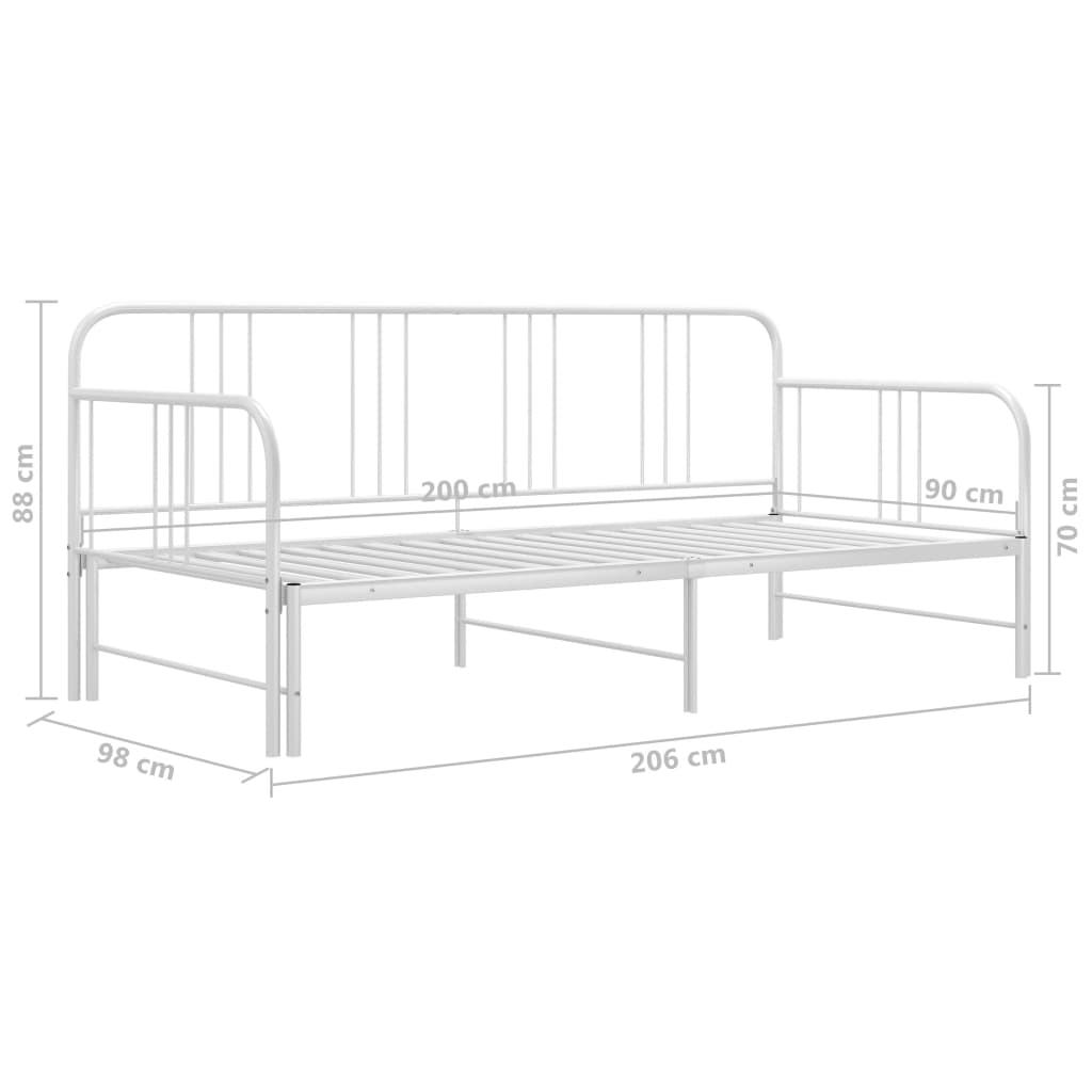 Slaapbankframe uittrekbaar metaal 90x200 cm