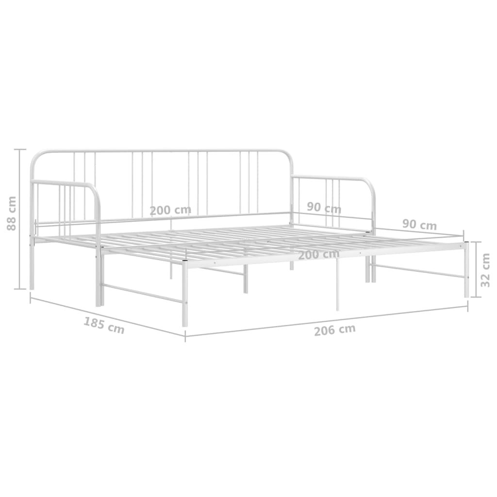 Slaapbankframe uittrekbaar metaal 90x200 cm