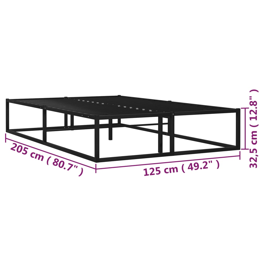 Bedframe metaal zwart 200x200 cm