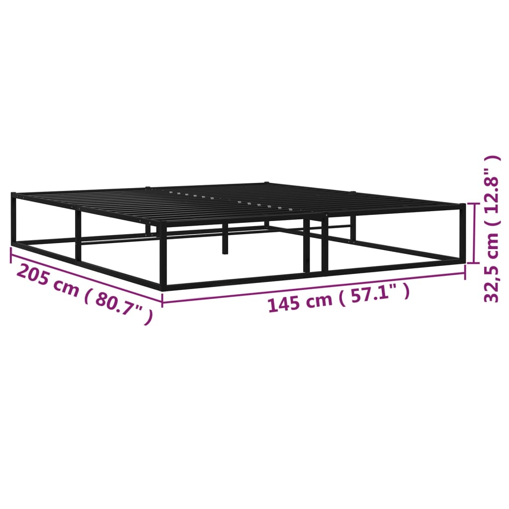 Bedframe metaal zwart 200x200 cm